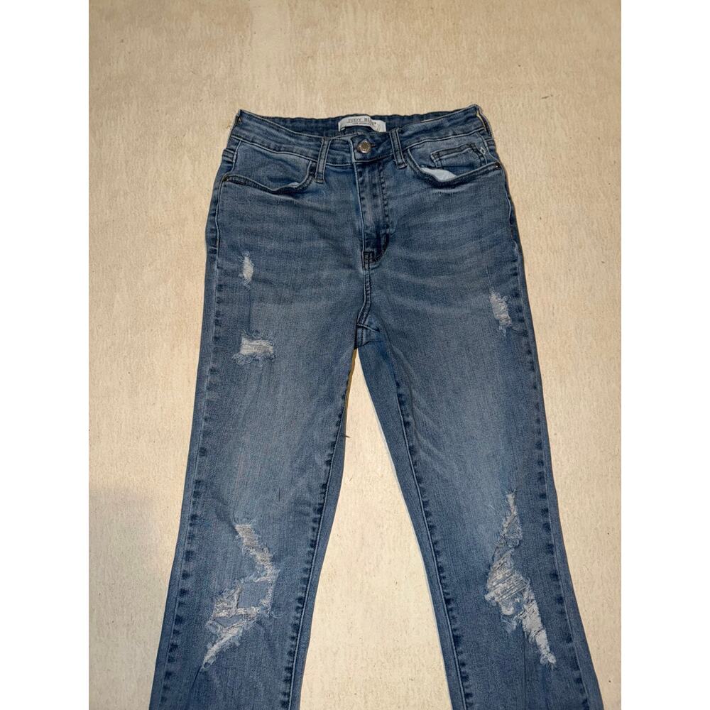 Judy blue women’s distressed relaxed fit blue jean - Picture 14 of 16